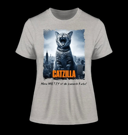 Catzilla • Katze • Ladies Premium T-Shirt XS-2XL aus Bio-Baumwolle für Damen • Exklusivdesign • personalisiert