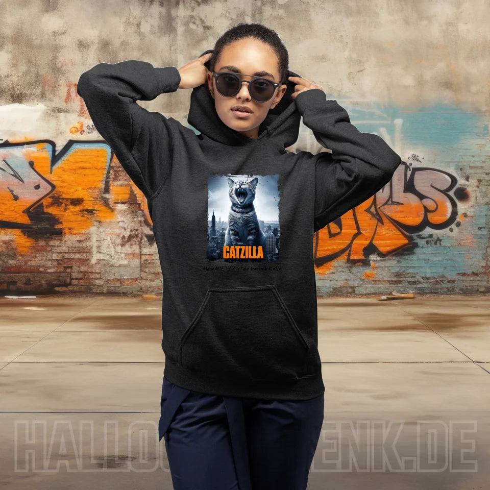 Catzilla • Katze • Unisex Premium Hoodie XS-5XL aus Bio-Baumwolle für Damen & Herren • Exklusivdesign • personalisiert