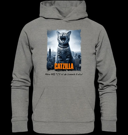 Catzilla • Katze • Unisex Premium Hoodie XS-5XL aus Bio-Baumwolle für Damen & Herren • Exklusivdesign • personalisiert