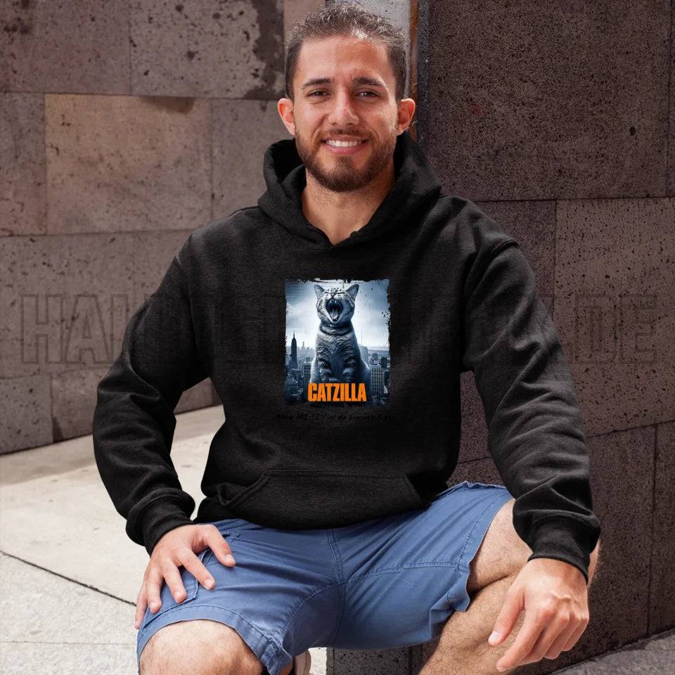 Catzilla • Katze • Unisex Premium Hoodie XS-5XL aus Bio-Baumwolle für Damen & Herren • Exklusivdesign • personalisiert