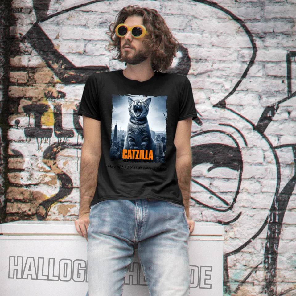 Catzilla • Katze • Unisex Premium T-Shirt XS-5XL aus Bio-Baumwolle für Damen & Herren • Exklusivdesign • personalisiert