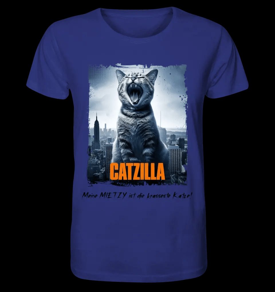 Catzilla • Katze • Unisex Premium T-Shirt XS-5XL aus Bio-Baumwolle für Damen & Herren • Exklusivdesign • personalisiert