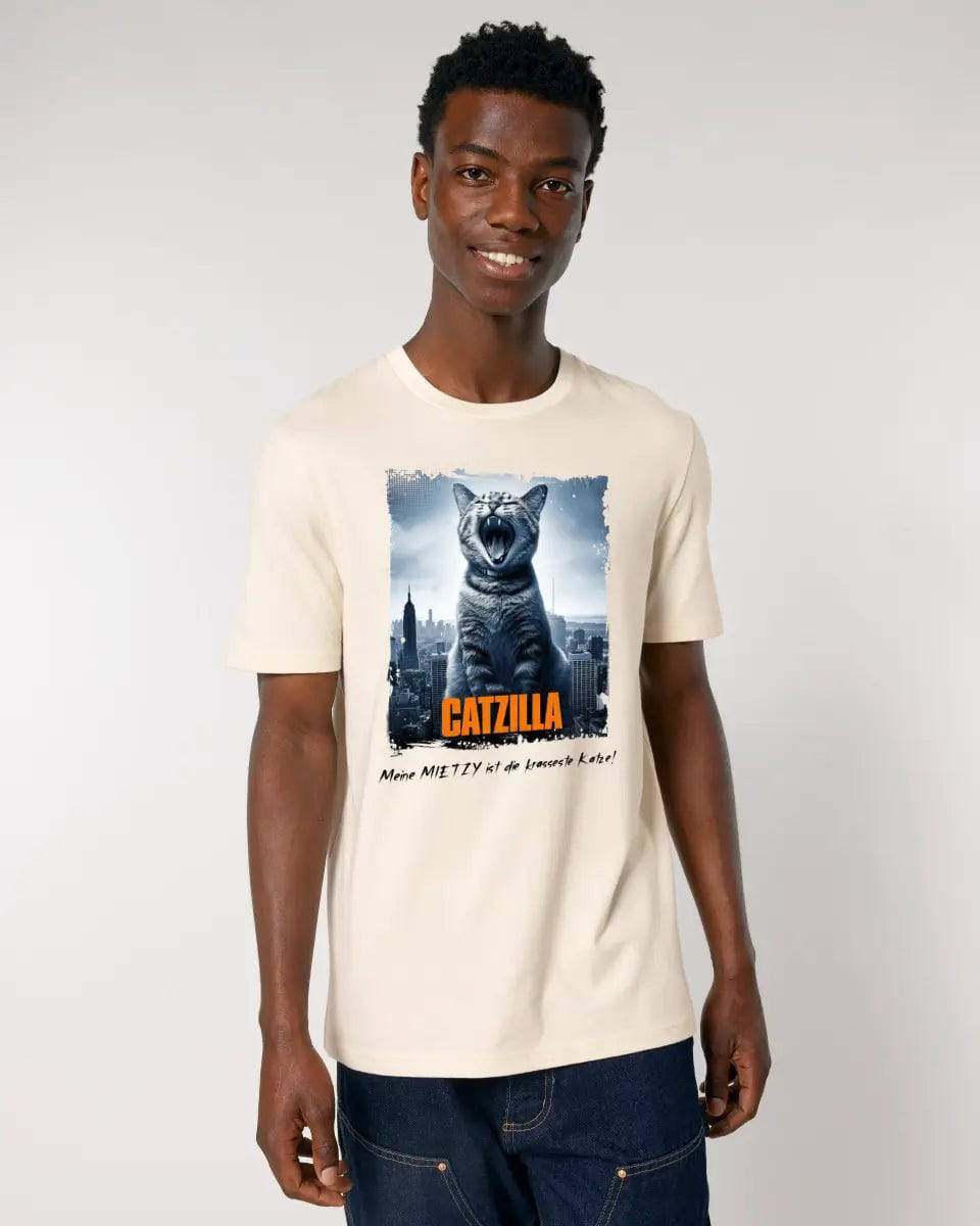 Catzilla • Katze • Unisex Premium T-Shirt XS-5XL aus Bio-Baumwolle für Damen & Herren • Exklusivdesign • personalisiert