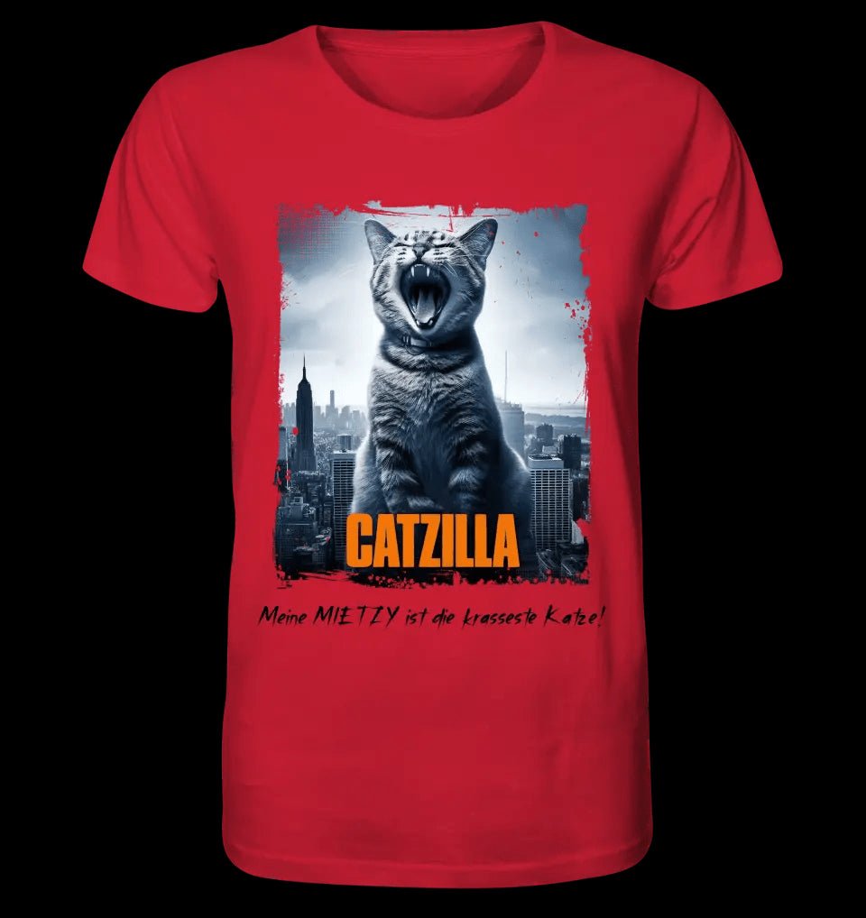 Catzilla • Katze • Unisex Premium T-Shirt XS-5XL aus Bio-Baumwolle für Damen & Herren • Exklusivdesign • personalisiert