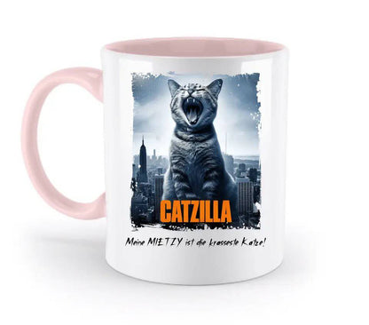 Catzilla • Katze • zweifarbige Tasse • Exklusivdesign • personalisiert