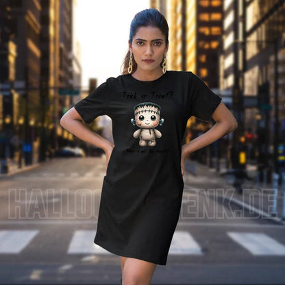 Cute Halloween • Wähle aus 20 Designs + Text • Ladies Premium T-Shirt Kleid aus Bio-Baumwolle S-2XL • Exklusivdesign • personalisiert