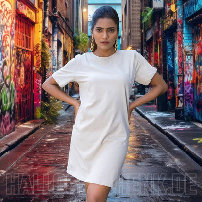 DEIN FOTO auf einem T-Shirt Kleid aus Bio Baumwolle in 4 Farben XS-XXL / Organic Shirt Dress