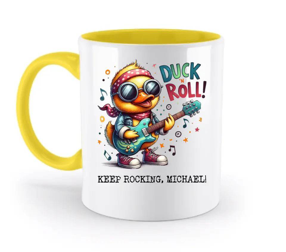 DUCK ´N ROLL • Ente • zweifarbige Tasse • Exklusivdesign • personalisiert