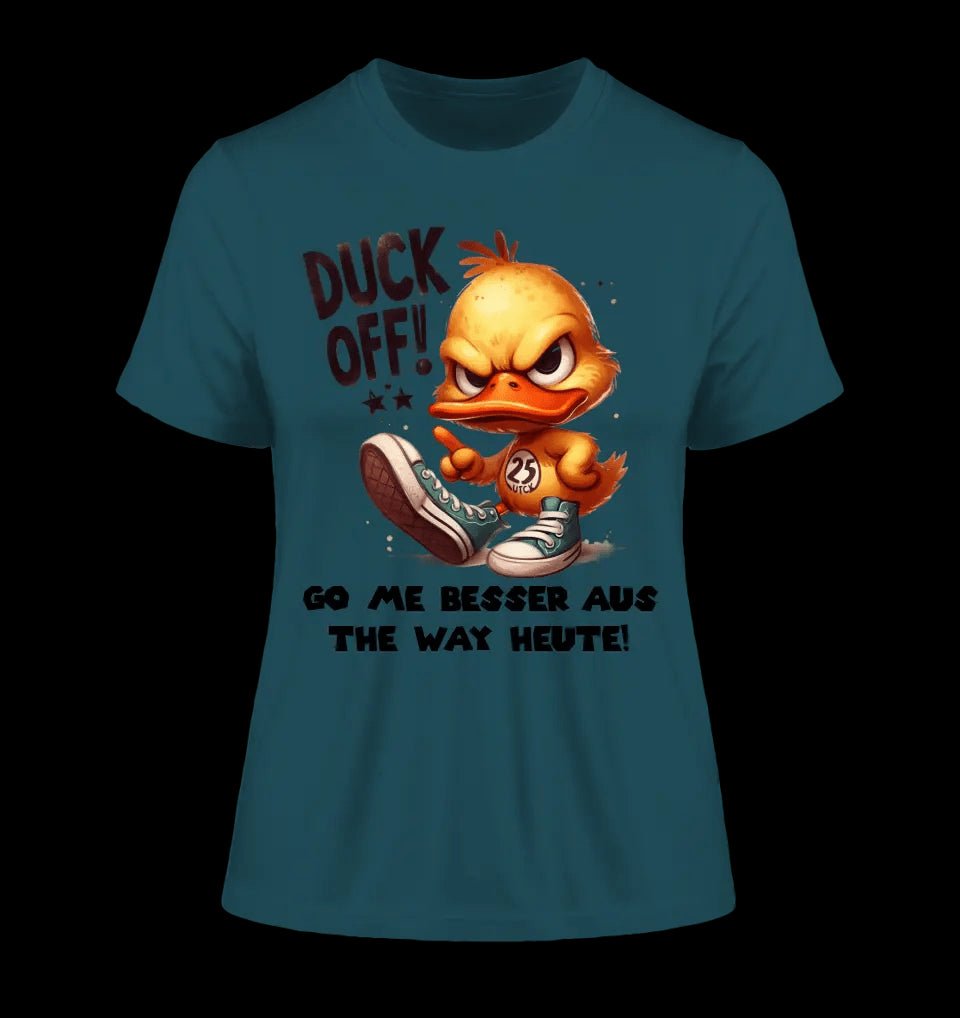 DUCK OFF • ENTE • Ladies Premium T-Shirt XS-2XL aus Bio-Baumwolle für Damen • Exklusivdesign • personalisiert