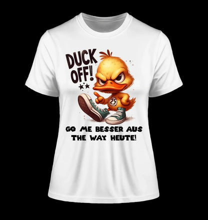 DUCK OFF • ENTE • Ladies Premium T-Shirt XS-2XL aus Bio-Baumwolle für Damen • Exklusivdesign • personalisiert