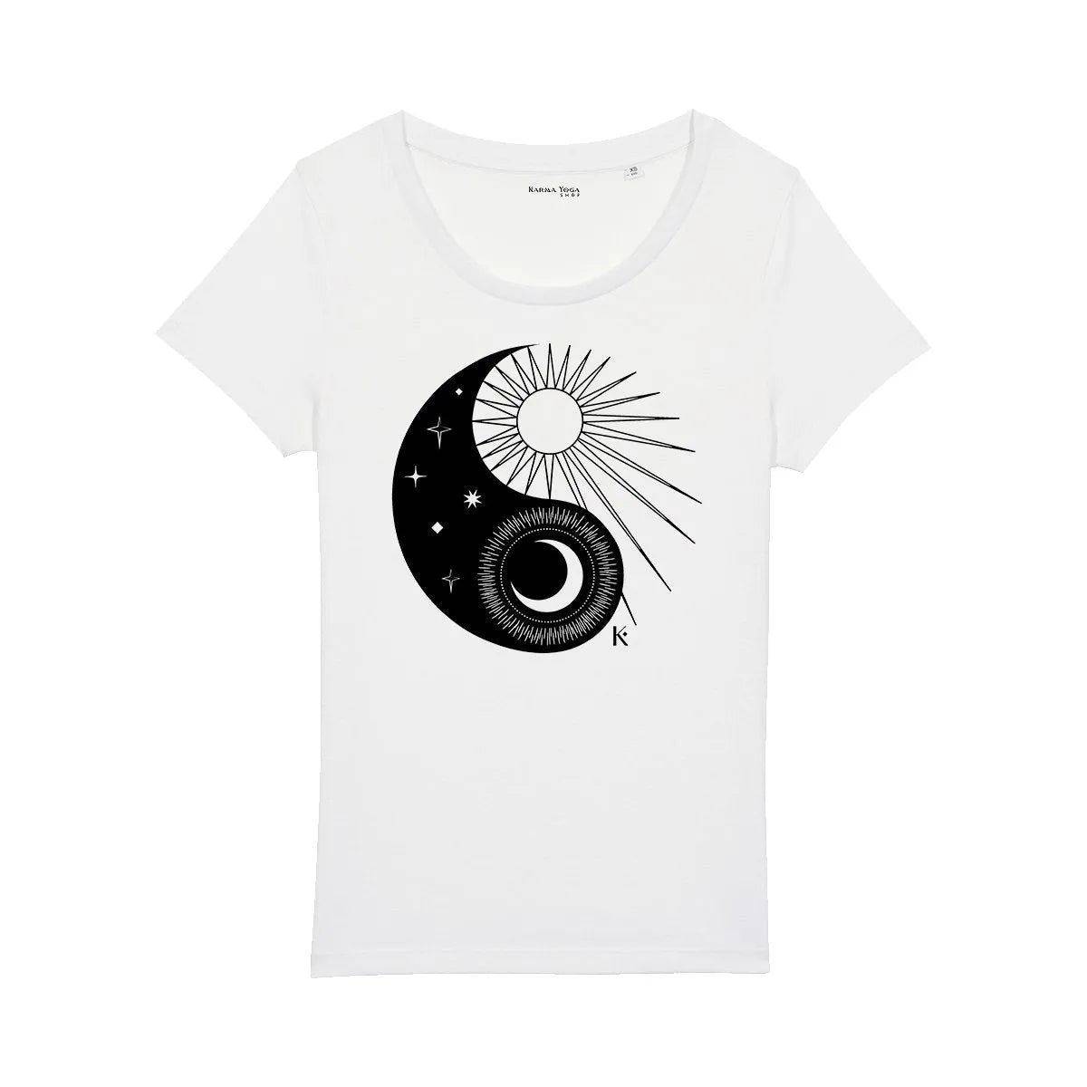 Damen-Shirt aus Bio-Baumwolle mit Yin-Yang-Motiv • Esoterische Glücksbringer