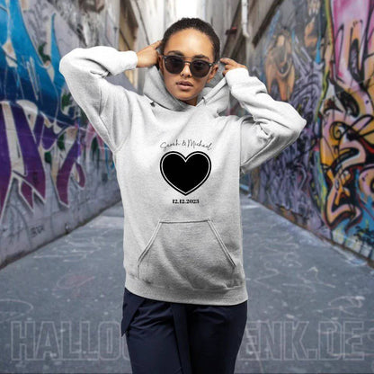 Dein Bild im "Couple-Herz"-Design • Unisex Premium Hoodie XS-5XL aus Bio-Baumwolle für Damen & Herren