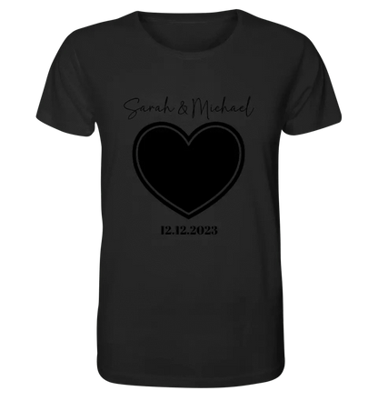 Dein Bild im "Couple-Herz"-Design - Unisex Premium T-Shirt XS-5XL aus Bio-Baumwolle für Damen & Herren