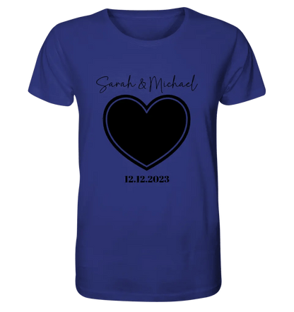 Dein Bild im "Couple-Herz"-Design - Unisex Premium T-Shirt XS-5XL aus Bio-Baumwolle für Damen & Herren