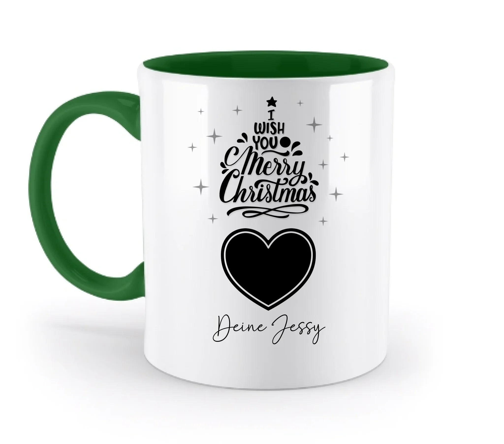 Dein Bild im Merry Christmas Tree + Name für Weihnachten • zweifarbige Tasse spülmaschinengeeignet • Exklusivdesign • personalisiert