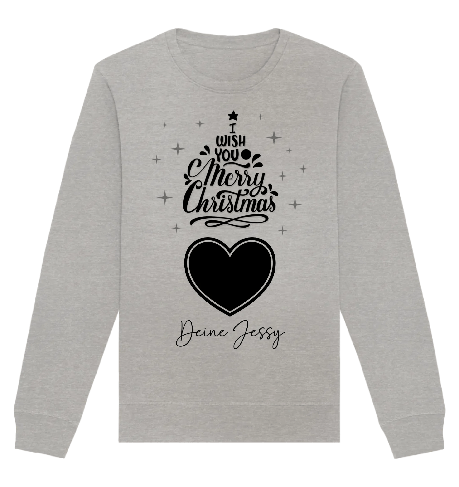 Dein Bild im Merry Christmas Tree + Name für Weihnachten • Unisex Sweatshirt Bio-Baumwolle in 4 Farben XS-3XL • personalisiert