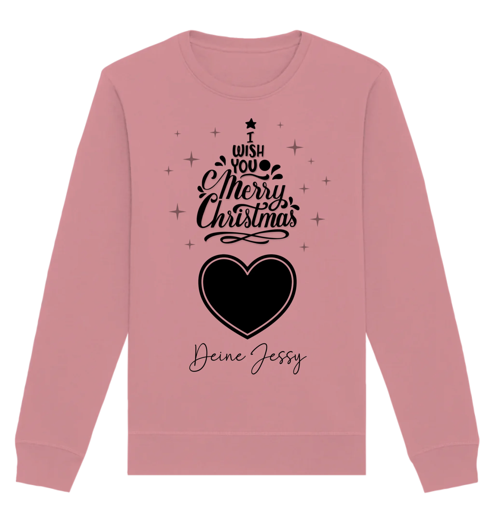 Dein Bild im Merry Christmas Tree + Name für Weihnachten • Unisex Sweatshirt Bio-Baumwolle in 4 Farben XS-3XL • personalisiert