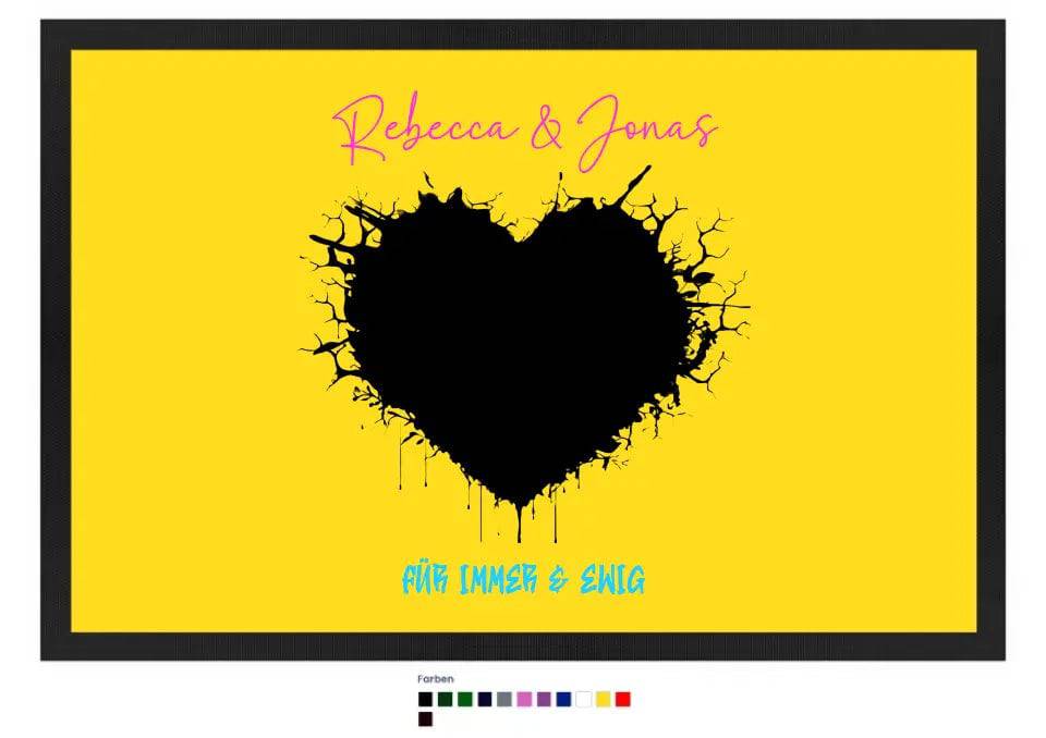 Dein Bild im "Wild-Heart" Design • Fußmatte in 12 Farben