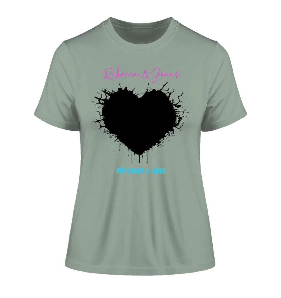 Dein Bild im "Wild-Heart" Design • Ladies Premium T-Shirt XS-2XL aus Bio-Baumwolle für Damen • Fotogeschenk • personalisiert