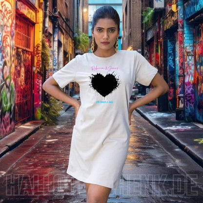 Dein Bild im "Wild-Heart" Design • Ladies Premium T-Shirt Kleid aus Bio-Baumwolle S-2XL