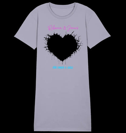 Dein Bild im "Wild-Heart" Design • Ladies Premium T-Shirt Kleid aus Bio-Baumwolle S-2XL