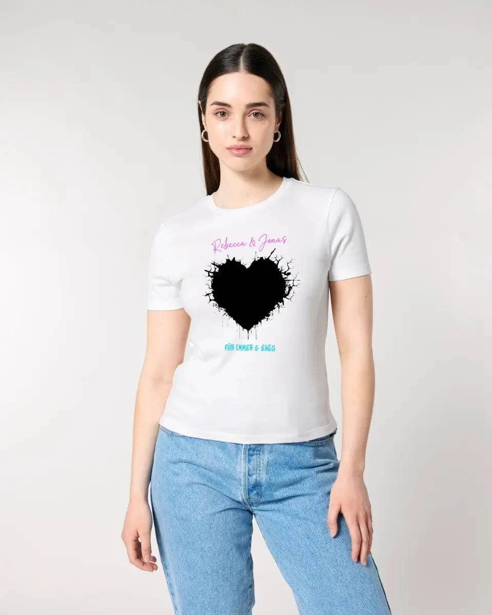 Dein Bild im "Wild-Heart" Design • Ladies Premium T-Shirt XS-2XL aus Bio-Baumwolle für Damen • Fotogeschenk • personalisiert