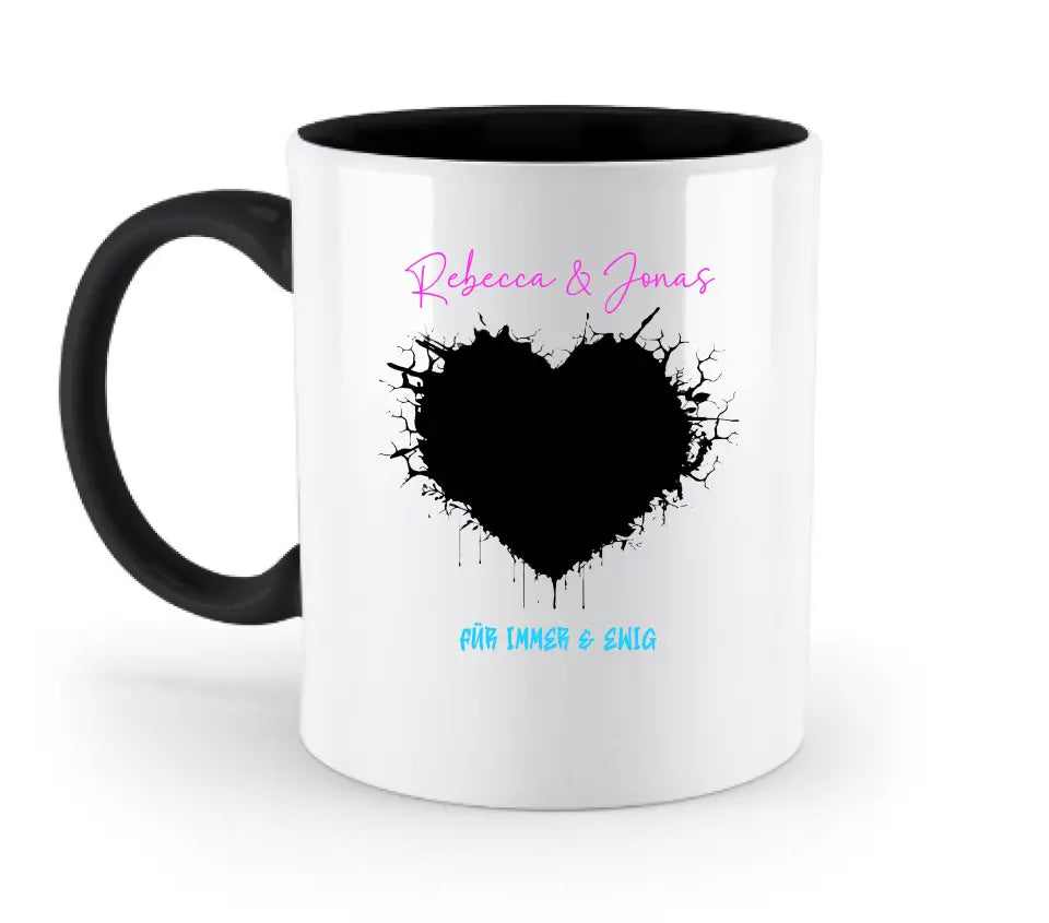 Dein Bild im "Wild-Heart" Design - zweifarbige Tasse