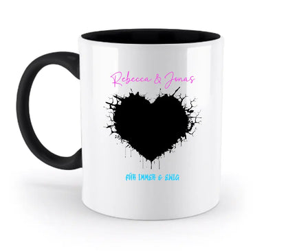 Dein Bild im "Wild-Heart" Design - zweifarbige Tasse