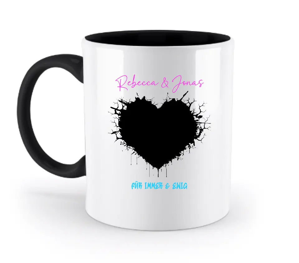 Dein Bild im "Wild-Heart" Design - zweifarbige Tasse