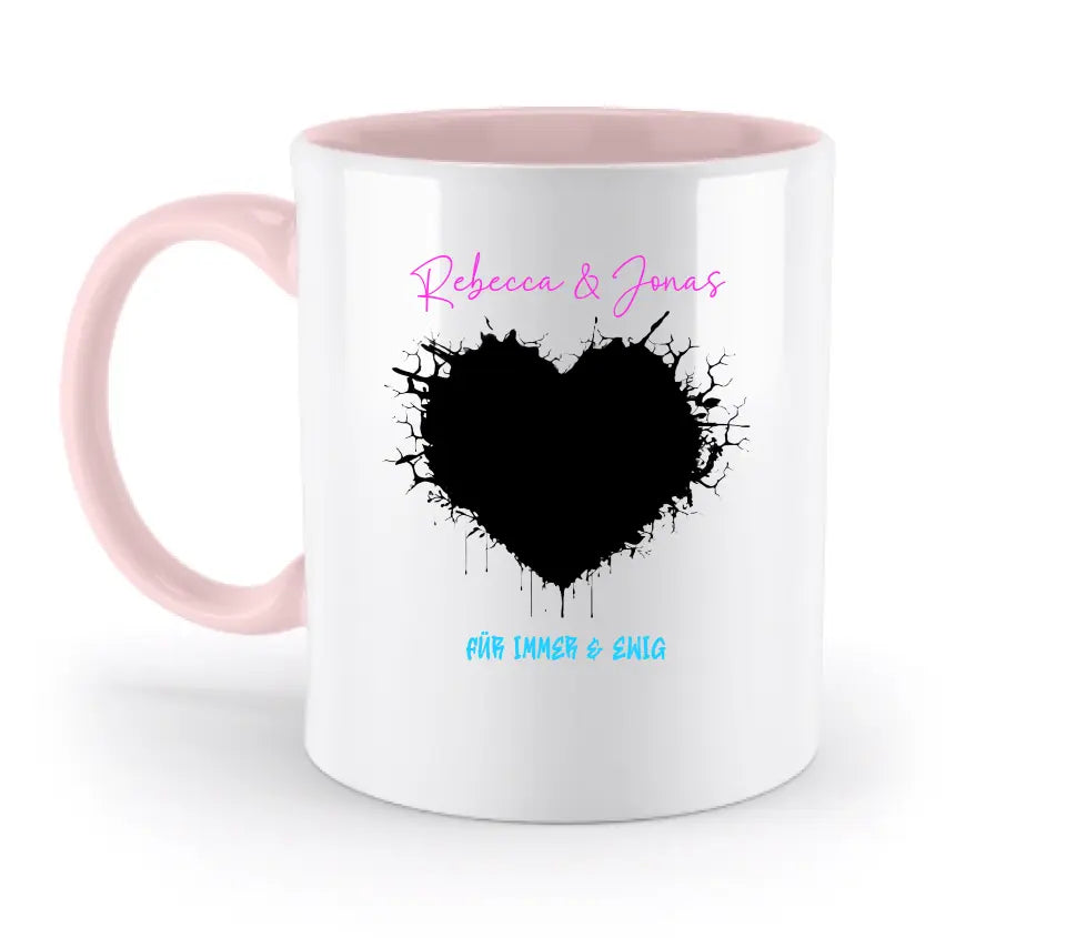 Dein Bild im "Wild-Heart" Design - zweifarbige Tasse