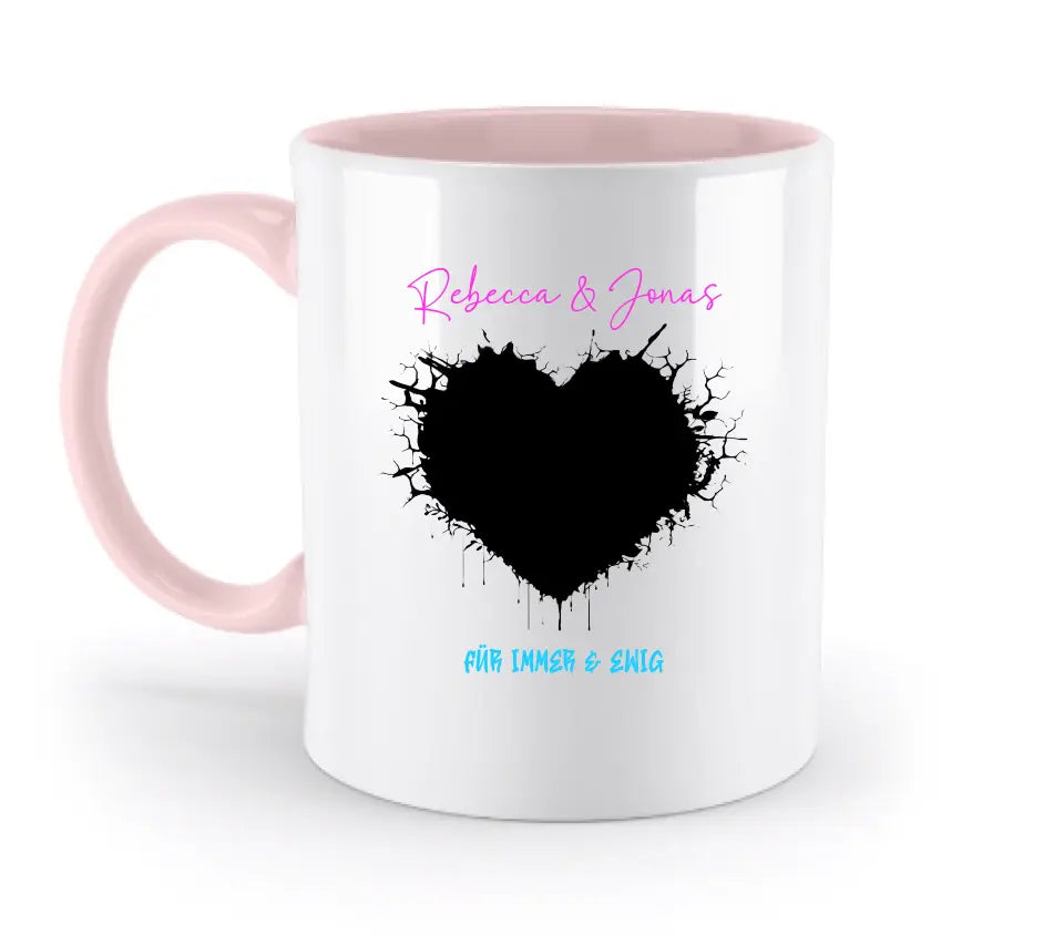 Dein Bild im "Wild-Heart" Design - zweifarbige Tasse