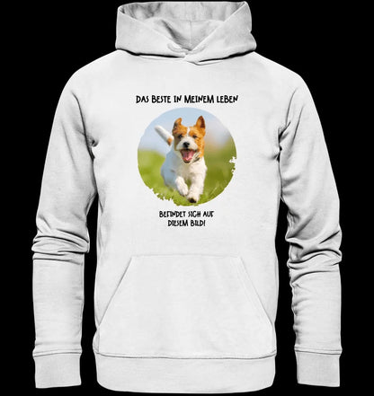 Dein Bild in Kreisform + Text • Unisex Premium Hoodie XS-5XL aus Bio-Baumwolle für Damen & Herren • Exklusivdesign • personalisiert