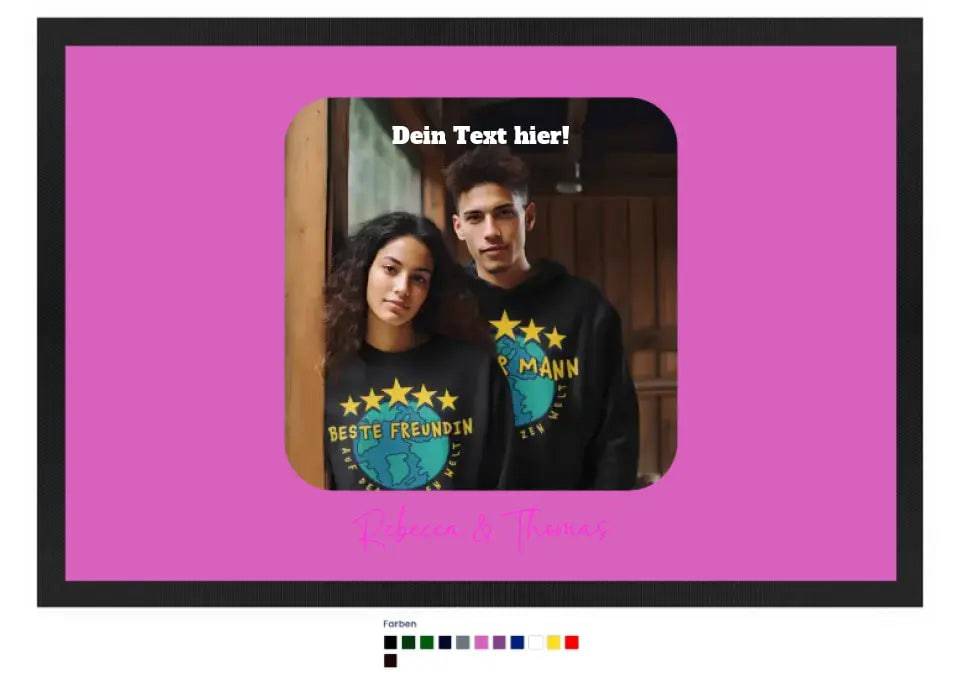 Dein Bild in viereckiger Form personalisierbar • Fußmatte