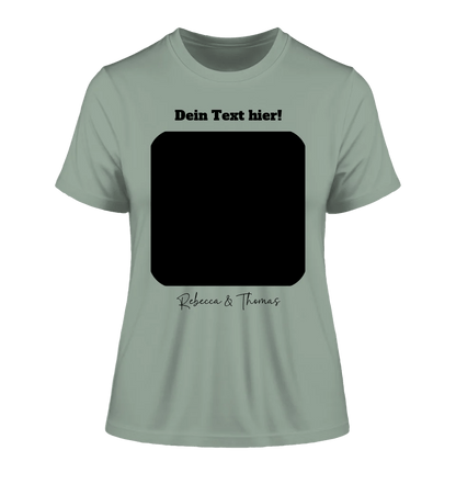 Dein Bild in viereckiger Form personalisierbar • Ladies Premium T-Shirt XS-2XL aus Bio-Baumwolle für Damen