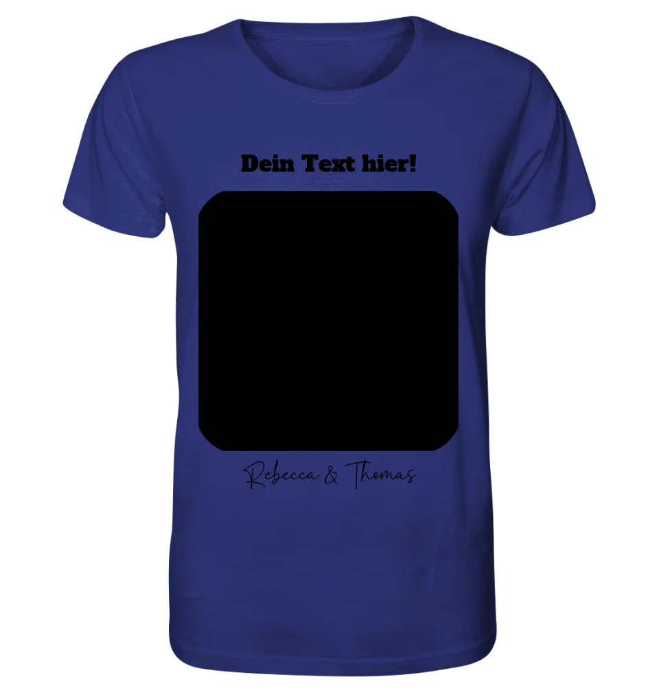 Dein Bild in viereckiger Form personalisierbar - Unisex Premium T-Shirt XS-5XL aus Bio-Baumwolle für Damen & Herren • Fotogeschenk • personalisiert