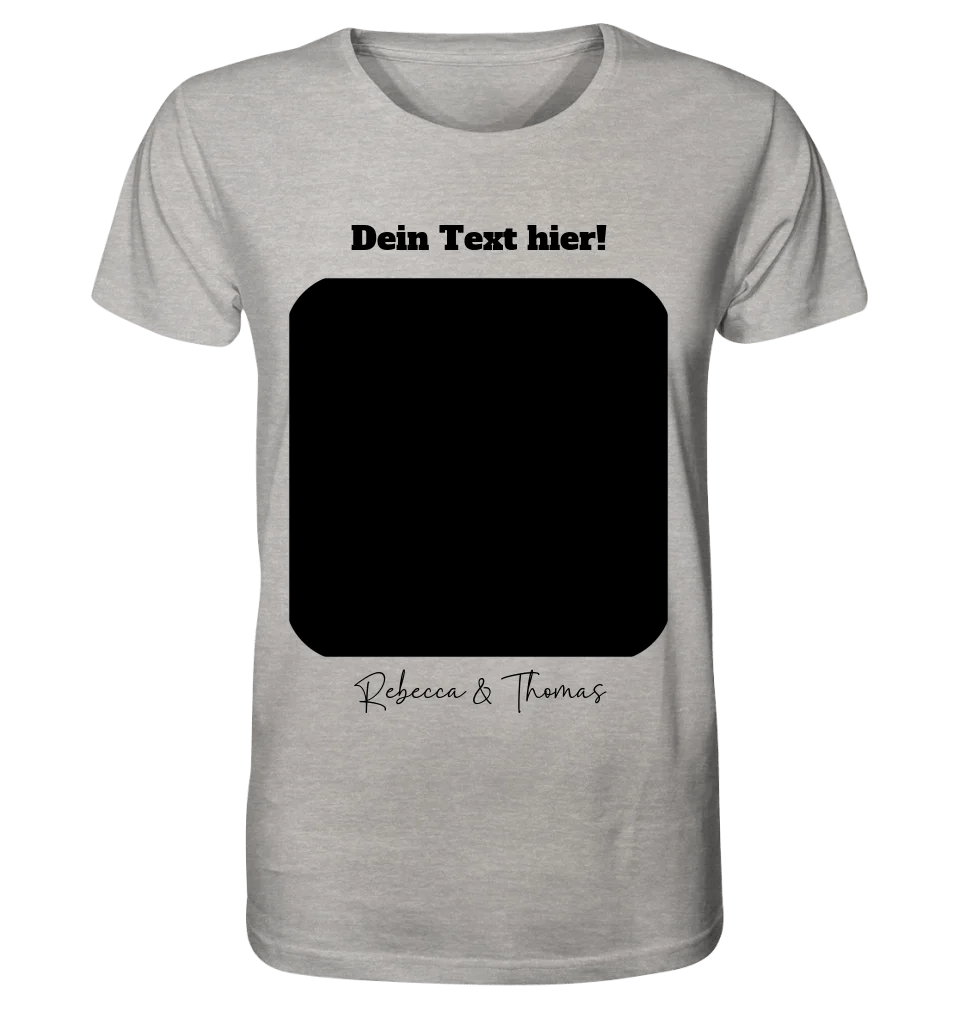 Dein Bild in viereckiger Form personalisierbar - Unisex Premium T-Shirt XS-5XL aus Bio-Baumwolle für Damen & Herren • Fotogeschenk • personalisiert