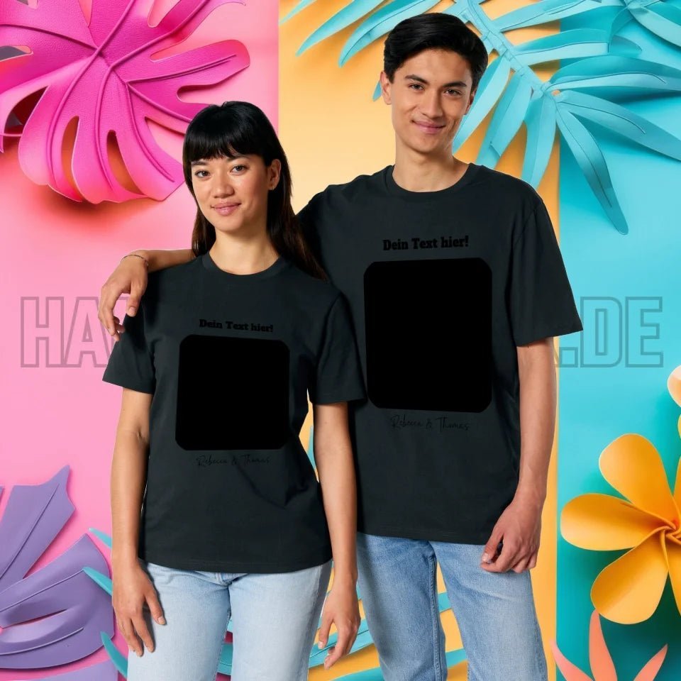 Dein Bild in viereckiger Form personalisierbar - Unisex Premium T-Shirt XS-5XL aus Bio-Baumwolle für Damen & Herren • Fotogeschenk • personalisiert