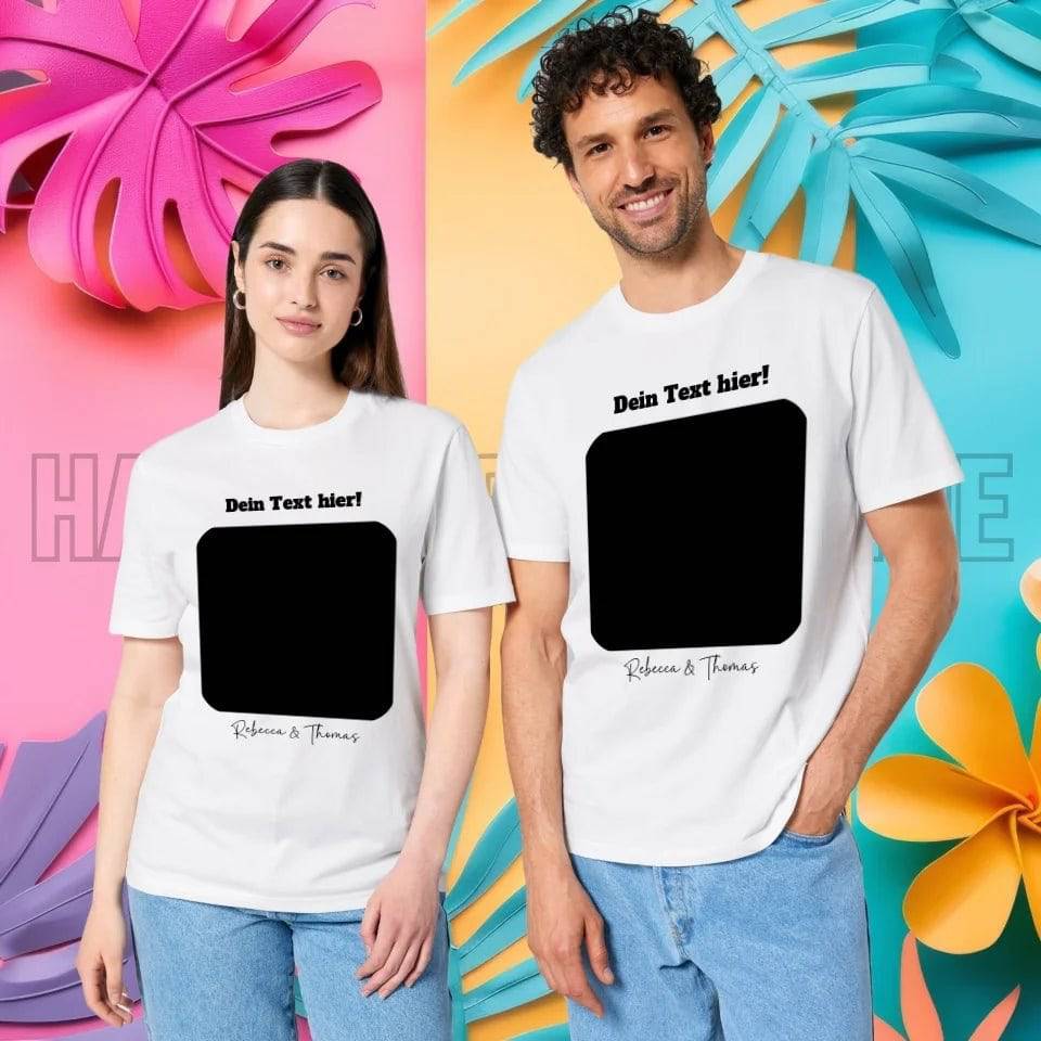 Dein Bild in viereckiger Form personalisierbar - Unisex Premium T-Shirt XS-5XL aus Bio-Baumwolle für Damen & Herren • Fotogeschenk • personalisiert