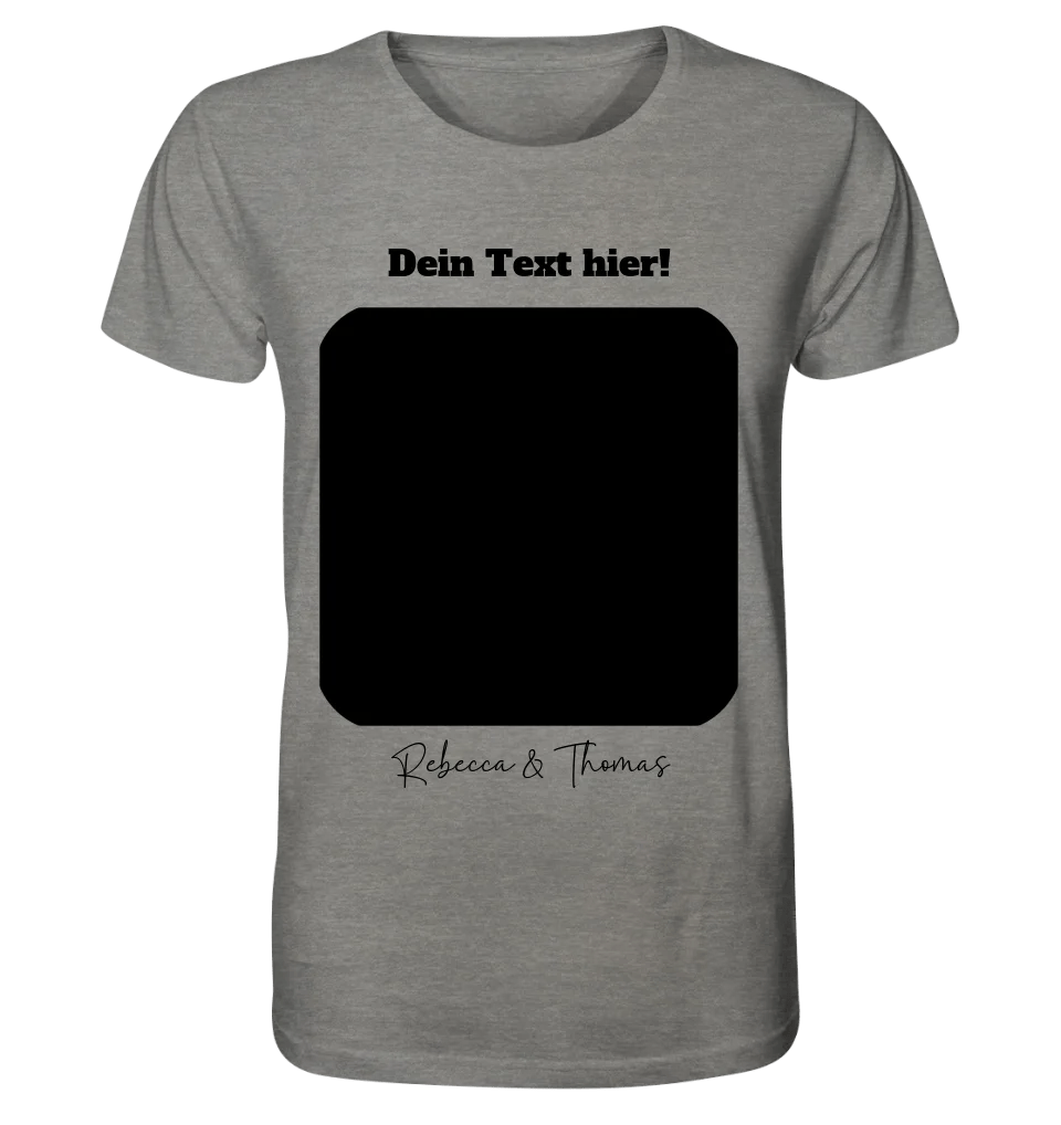 Dein Bild in viereckiger Form personalisierbar - Unisex Premium T-Shirt XS-5XL aus Bio-Baumwolle für Damen & Herren • Fotogeschenk • personalisiert