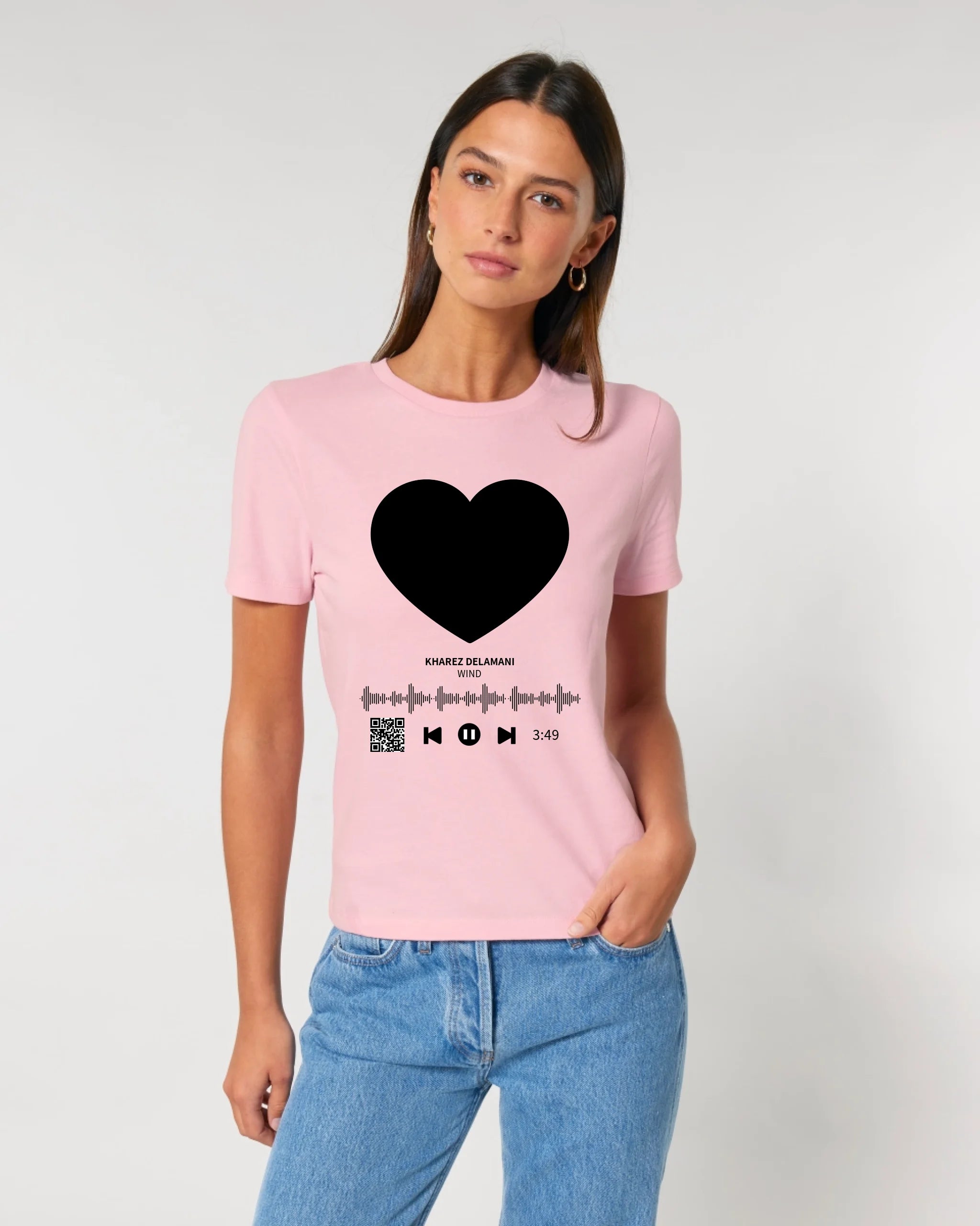 Dein Bild mit Spotify QR Code • Ladies Premium T-Shirt XS-2XL aus Bio-Baumwolle für Damen • Exklusivdesign • personalisiert