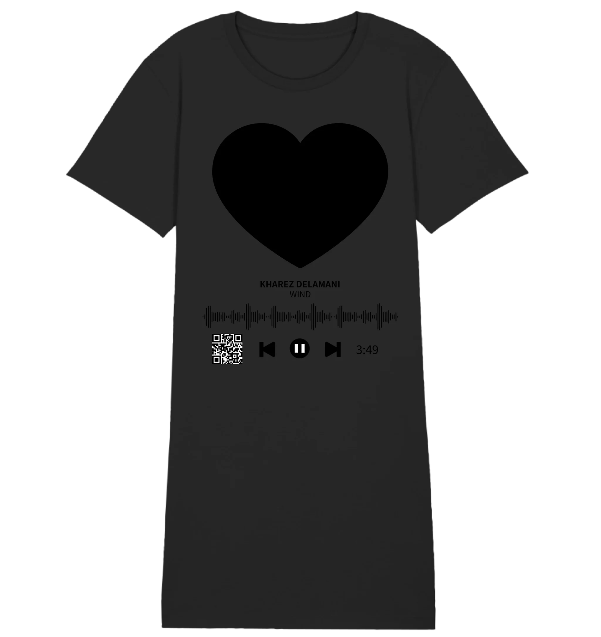 Dein Bild mit Spotify QR Code • Ladies Premium T-Shirt Kleid aus Bio-Baumwolle S-2XL • Exklusivdesign • personalisiert