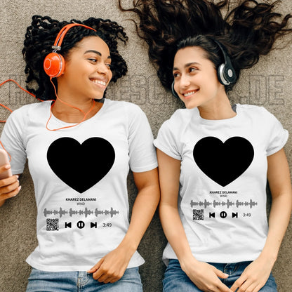 Dein Bild mit Spotify QR Code • Ladies Premium T-Shirt XS-2XL aus Bio-Baumwolle für Damen • Exklusivdesign • personalisiert