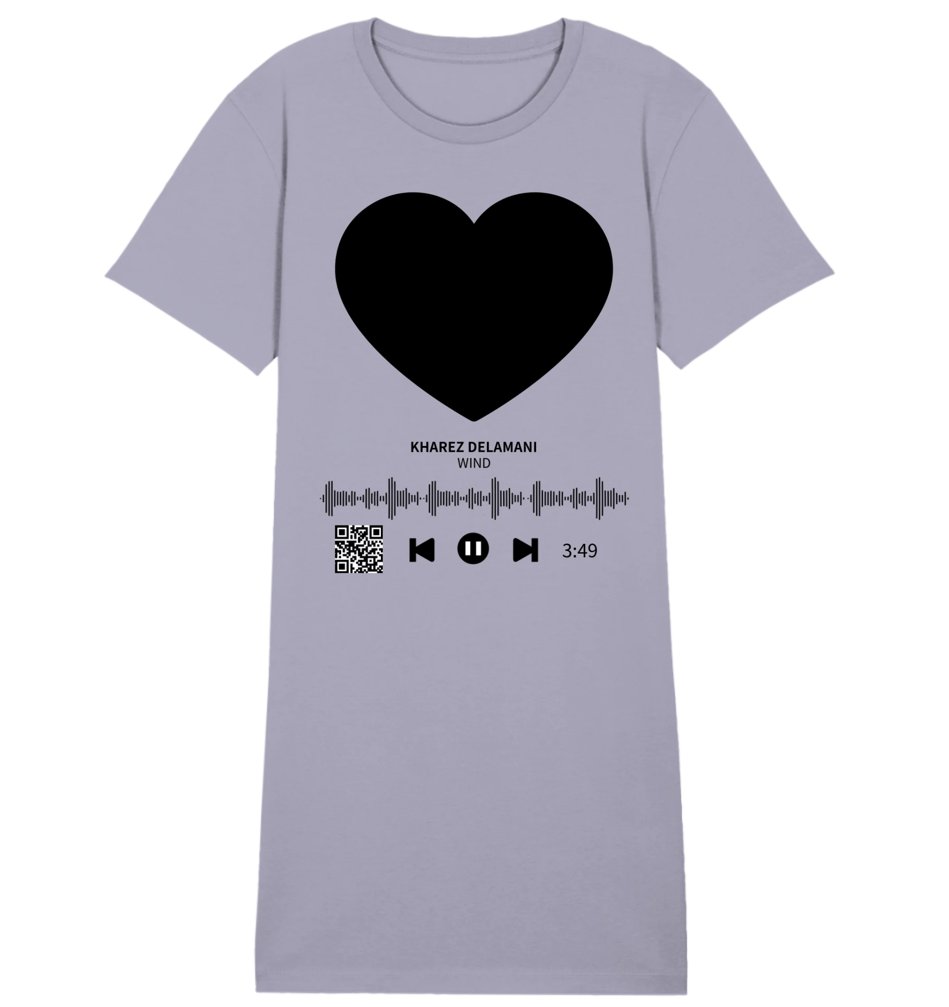 Dein Bild mit Spotify QR Code • Ladies Premium T-Shirt Kleid aus Bio-Baumwolle S-2XL • Exklusivdesign • personalisiert