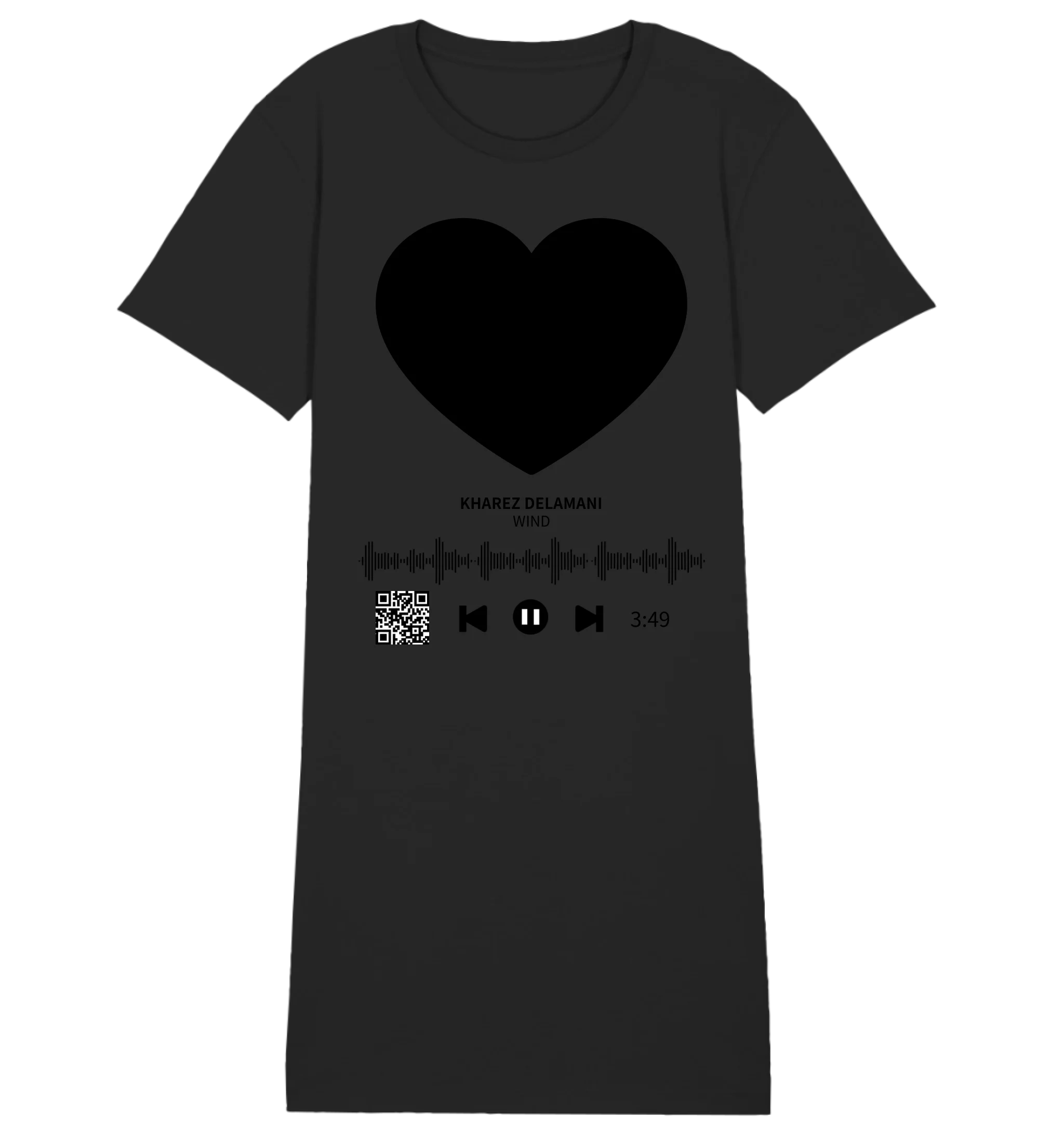 Dein Bild mit Spotify QR Code • Ladies Premium T-Shirt Kleid aus Bio-Baumwolle S-2XL • Exklusivdesign • personalisiert copy