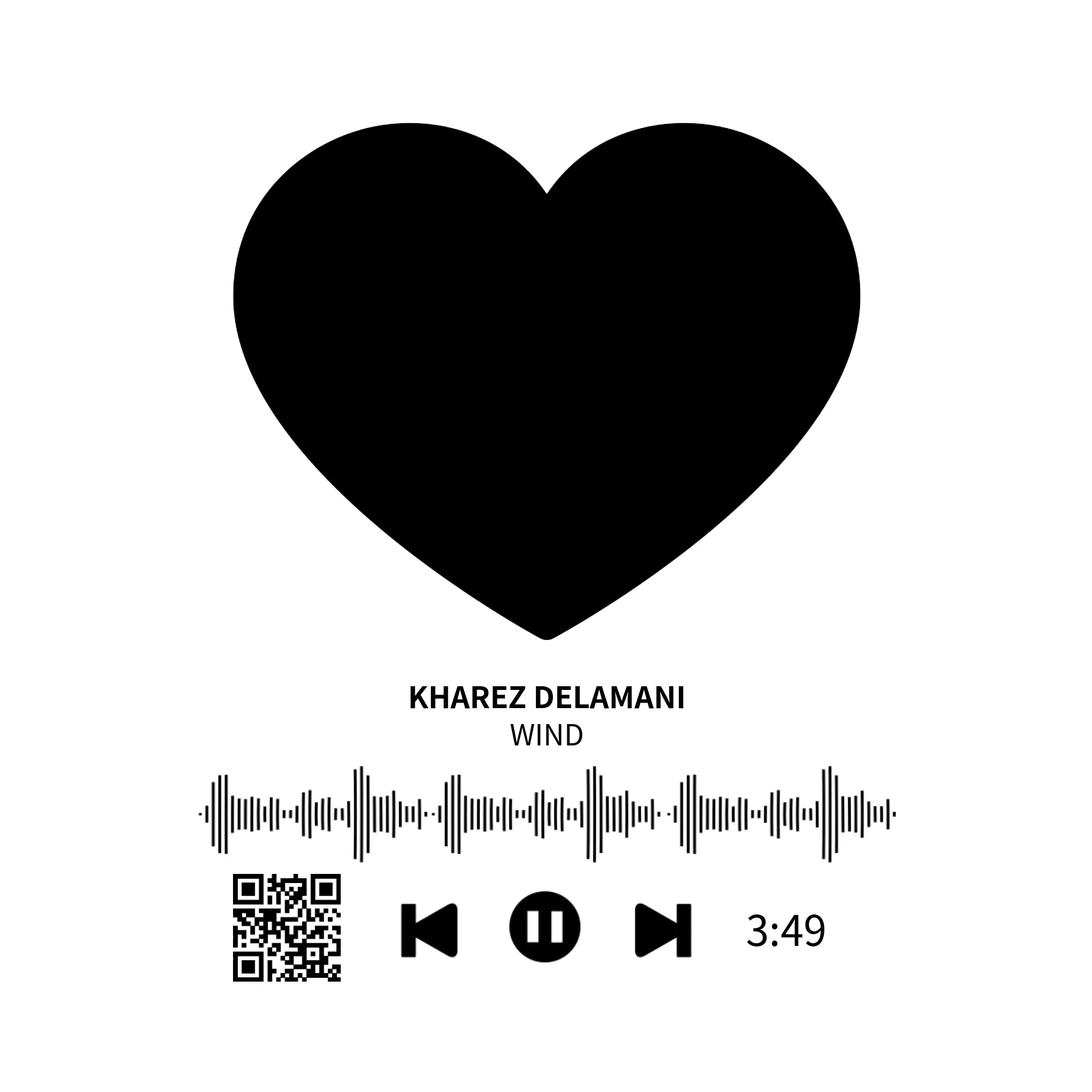 Dein Bild mit Spotify QR Code • Sticker • 20x20cm • ausgestanzt mit weißem Rand • personalisiert