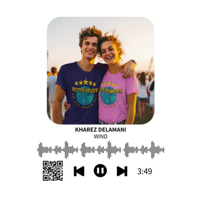 Dein Bild mit Spotify QR Code • Sticker • 20x20cm • ausgestanzt mit weißem Rand • personalisiert