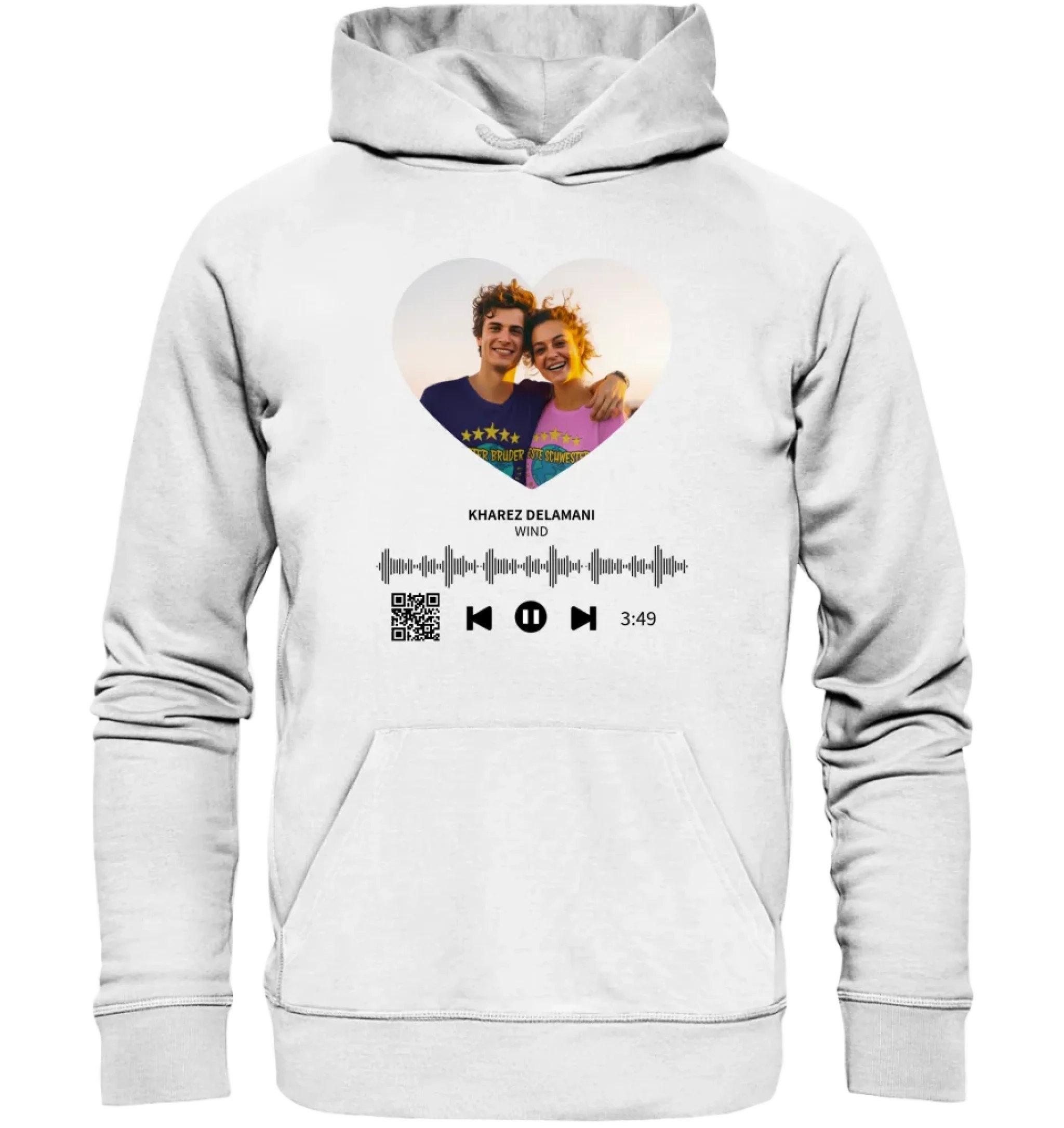 Dein Bild mit Spotify QR Code • Unisex Premium Hoodie XS-5XL aus Bio-Baumwolle für Damen & Herren