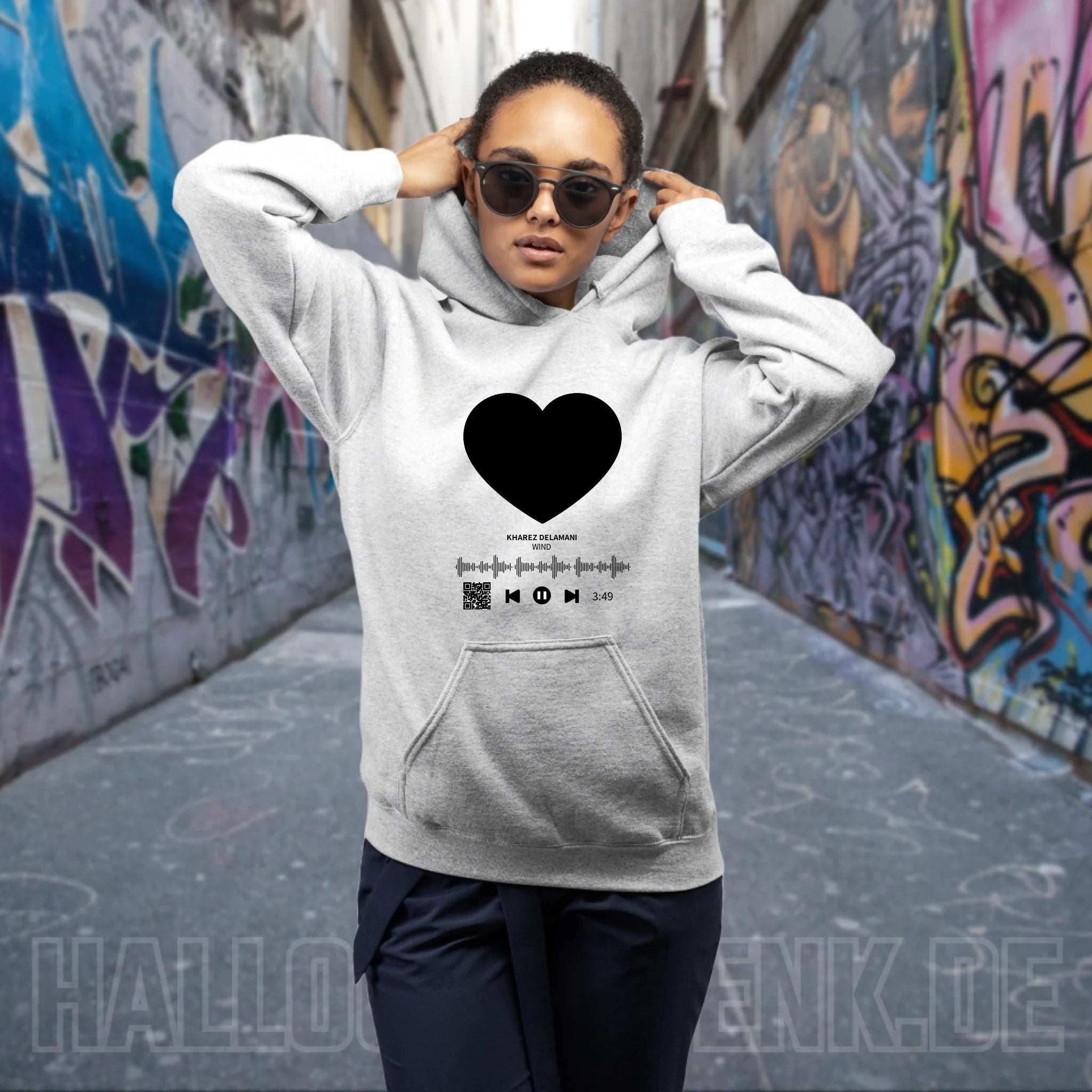 Dein Bild mit Spotify QR Code • Unisex Premium Hoodie XS-5XL aus Bio-Baumwolle für Damen & Herren