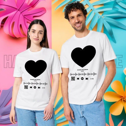 Dein Bild mit Spotify QR Code • Unisex Premium T-Shirt XS-5XL aus Bio-Baumwolle für Damen & Herren • Exklusivdesign • personalisiert