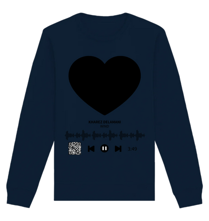 Dein Bild mit Spotify QR Code • Unisex Sweatshirt Bio-Baumwolle in 4 Farben XS-3XL • personalisiert